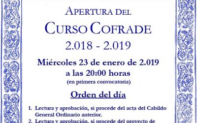 Convocatoria Cabildo General Ordinario de apertura.